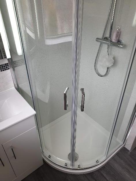 Small shower room installation Canford Heath