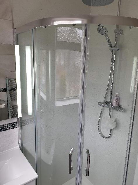 Small shower room installation Canford Heath
